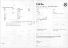 Certificaat van Overeenstemming Skoda | Skoda Cvo CoC