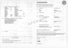 Certificaat van Overeenstemming Volkswagen 